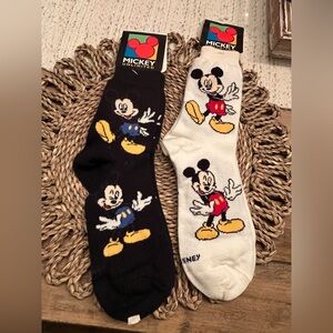 NWT 2 pair MICKEY socks 9-11